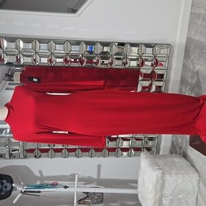 Fashion Nova Vibrant Red Long Sleeve Dress